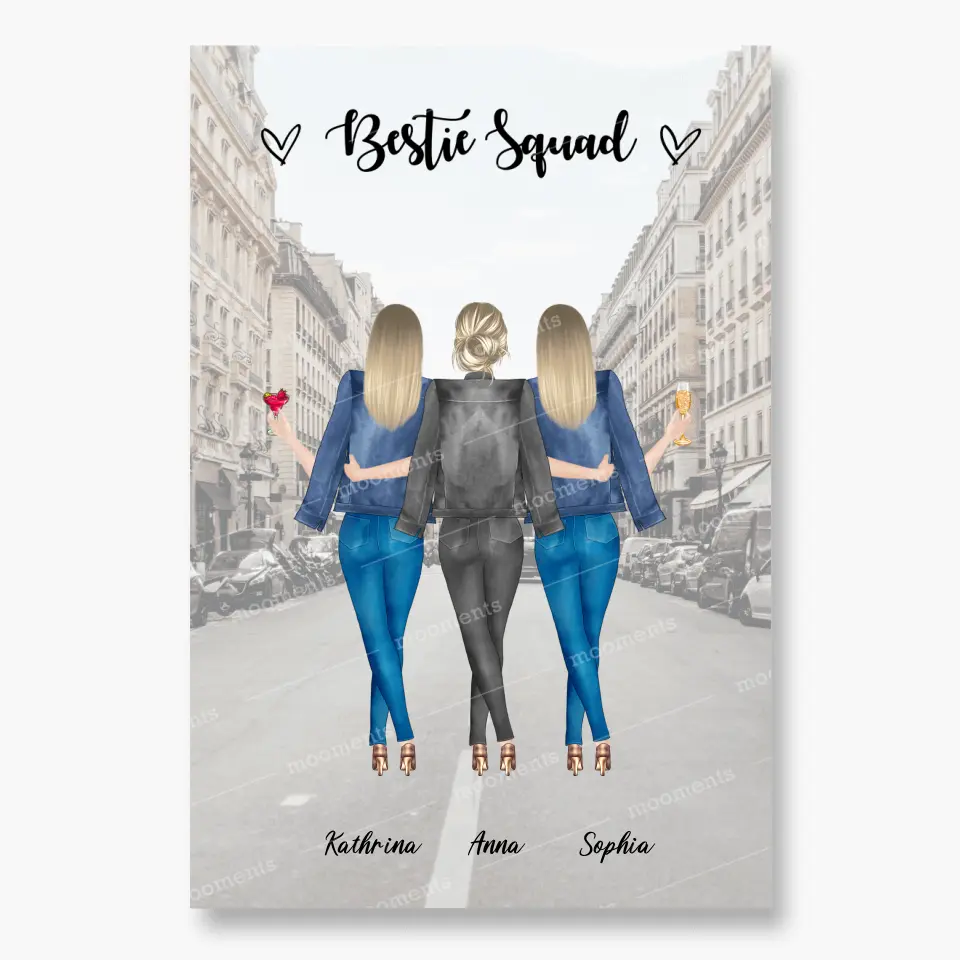 3 Freundinnen - individuelles Geschenk - Alu-Dibond