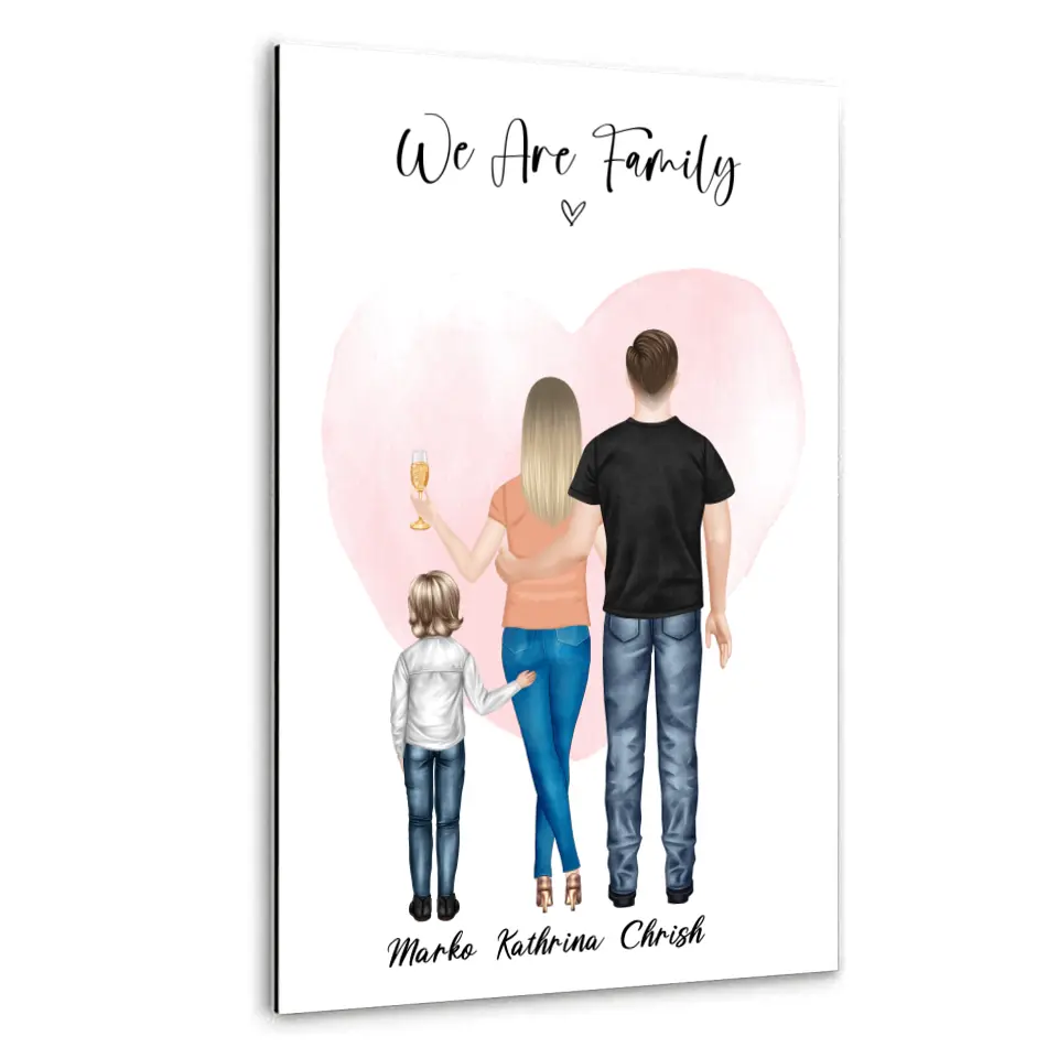 Wir sind Familie - personalisiertes Geschenk - Alu-Dibond