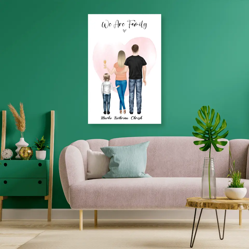 Wir sind Familie - personalisiertes Geschenk - Alu-Dibond