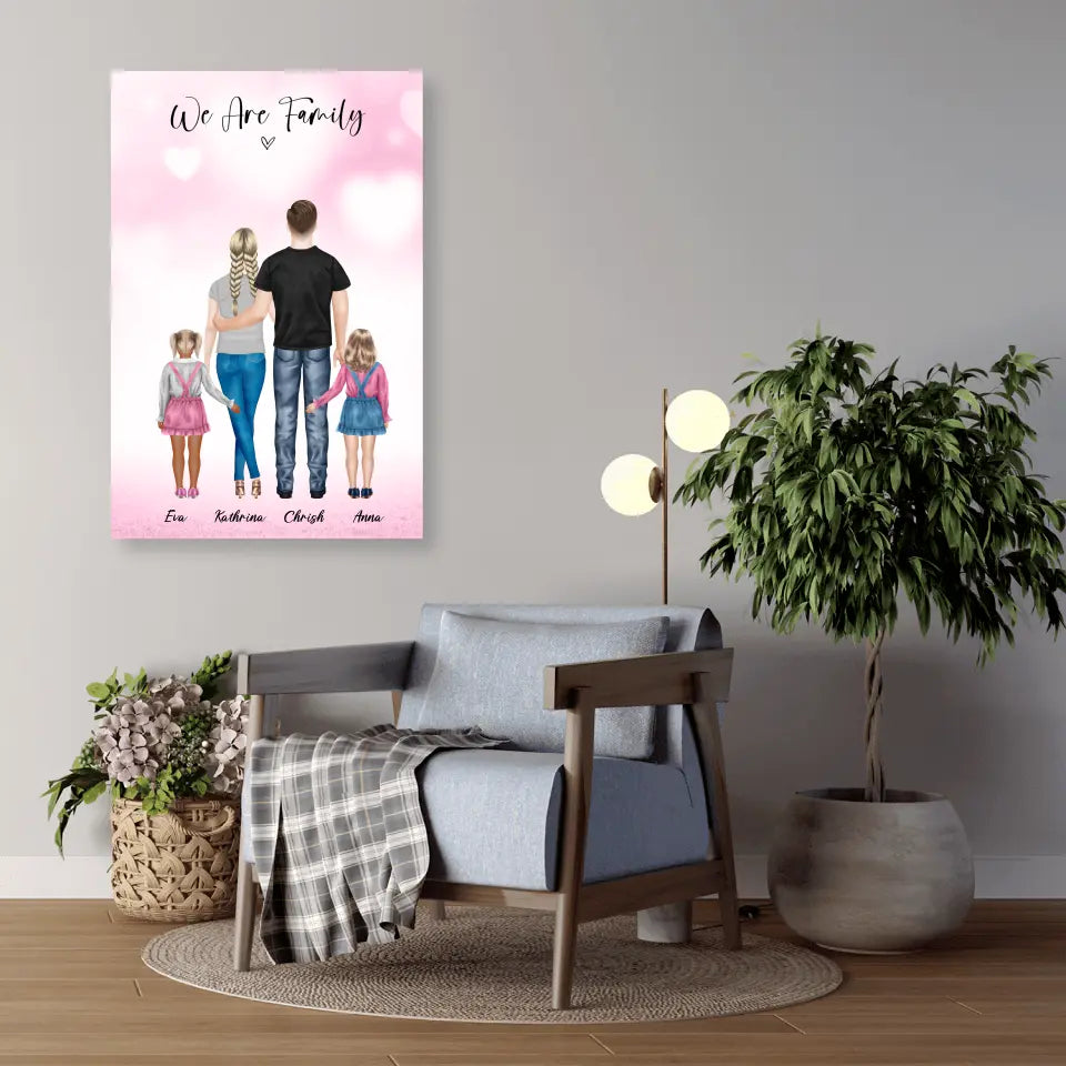 Die beste Familie - persönliches Wandbild - Alu-Dibond