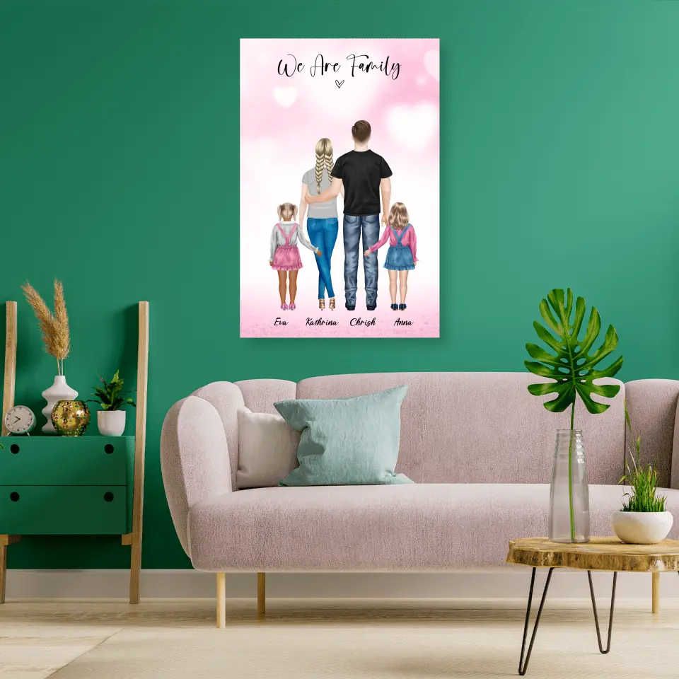 Die beste Familie - persönliches Wandbild - Alu-Dibond