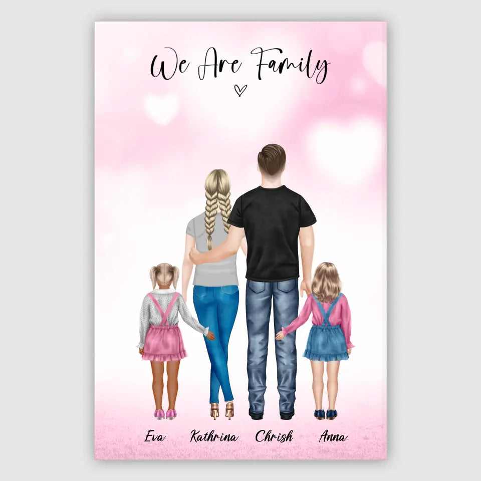 Die beste Familie - persönliches Wandbild - Alu-Dibond