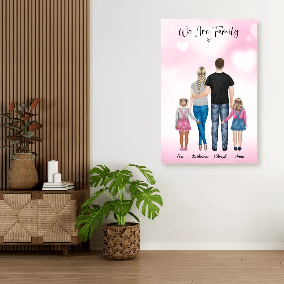 Die beste Familie - persönliches Wandbild - Alu-Dibond