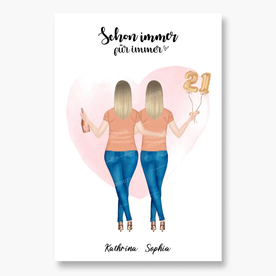 Beste Freundin - Alu-Dibond