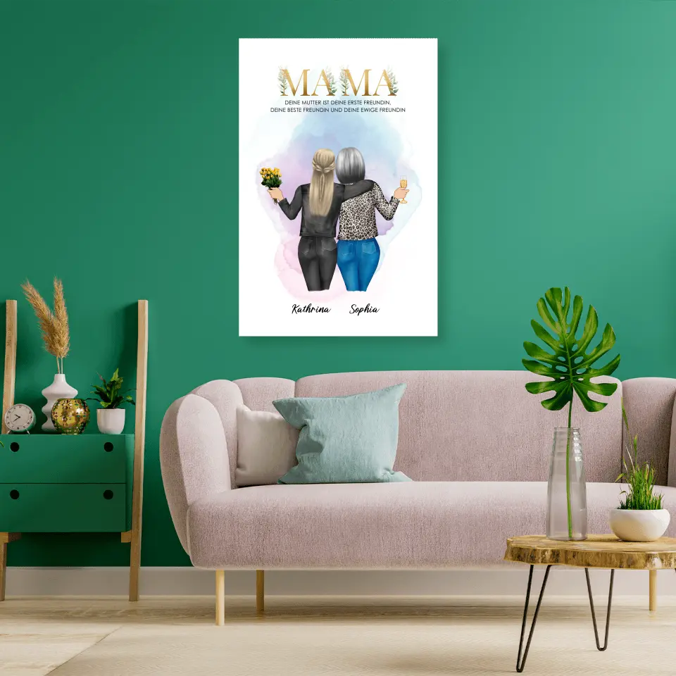 Personalisiertes Geschenk für Mama - Alu-Dibond