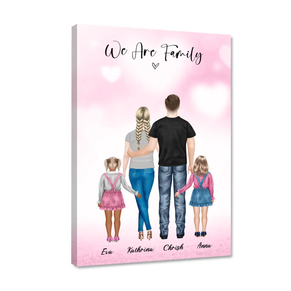 Die beste Familie - persönliches Wandbild - Alu-Dibond
