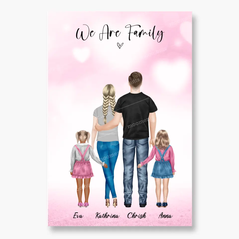 Die beste Familie - persönliches Wandbild - Alu-Dibond