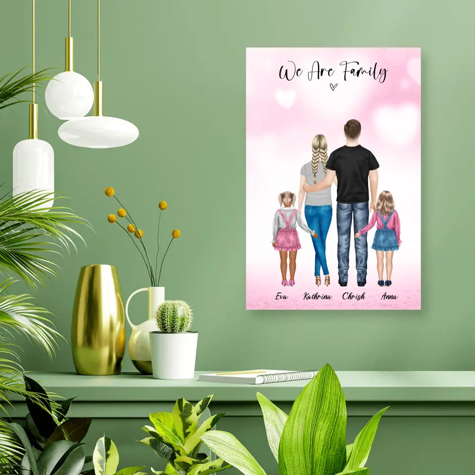Die beste Familie - persönliches Wandbild - Alu-Dibond