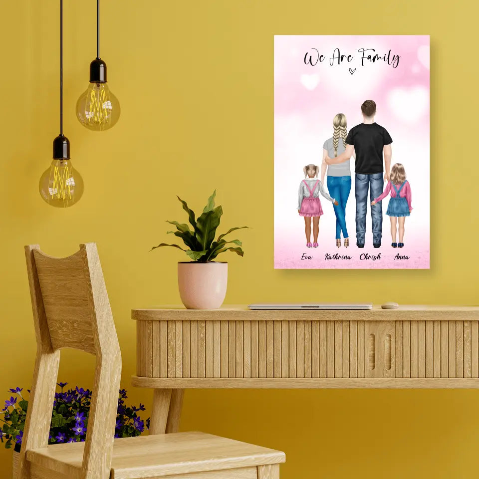 Die beste Familie - persönliches Wandbild - Alu-Dibond