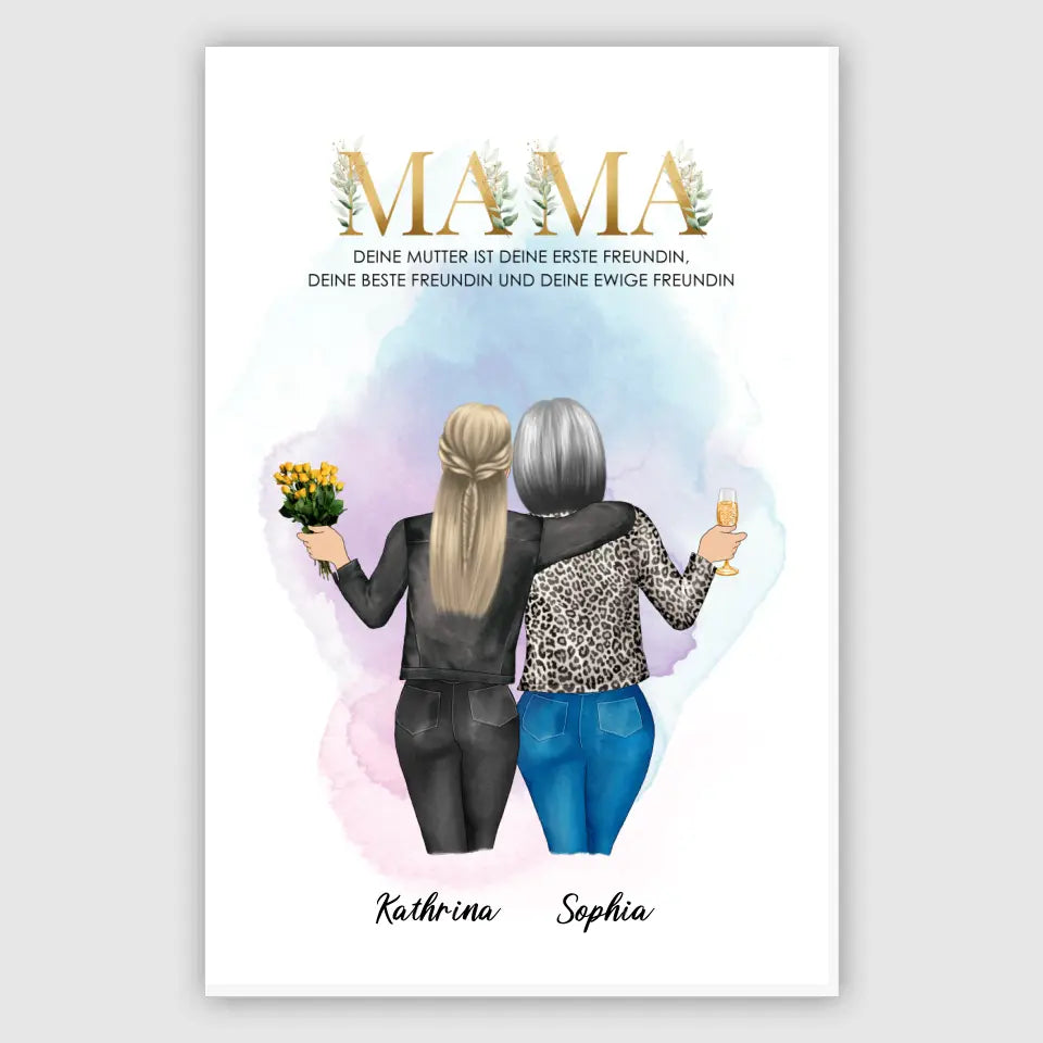 Personalisiertes Geschenk für Mama - Alu-Dibond