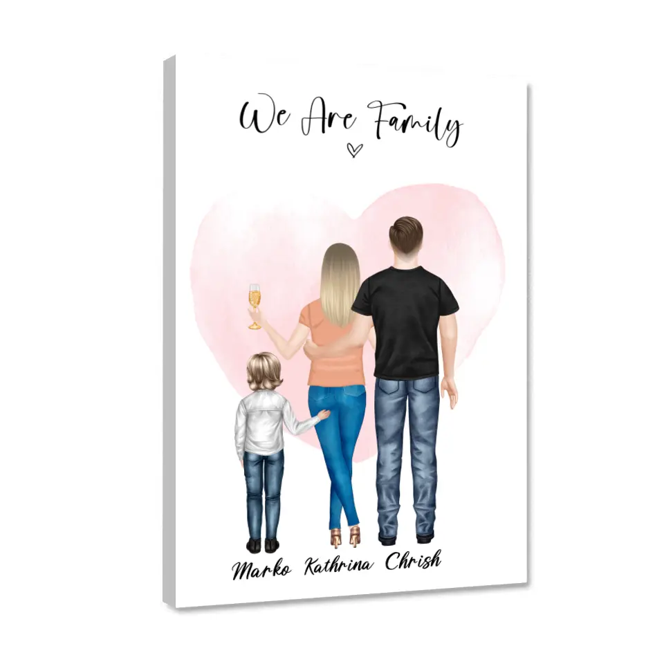 Wir sind Familie - personalisiertes Geschenk - Alu-Dibond