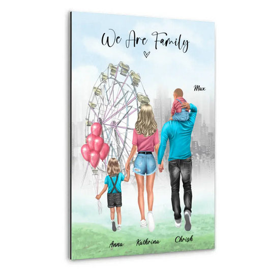Familie auf dem Rummel - Alu-Dibond