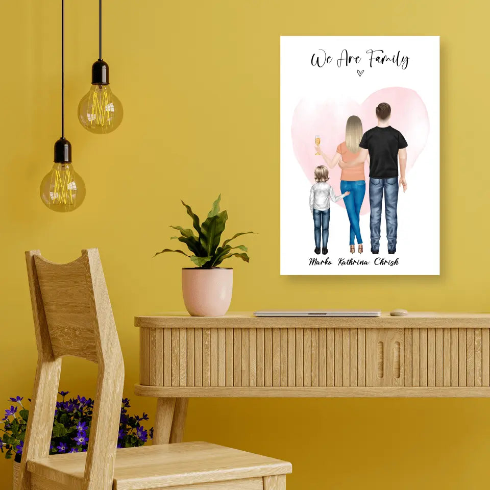 Wir sind Familie - personalisiertes Geschenk - Alu-Dibond