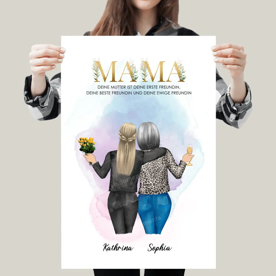 Personalisiertes Geschenk für Mama - Alu-Dibond