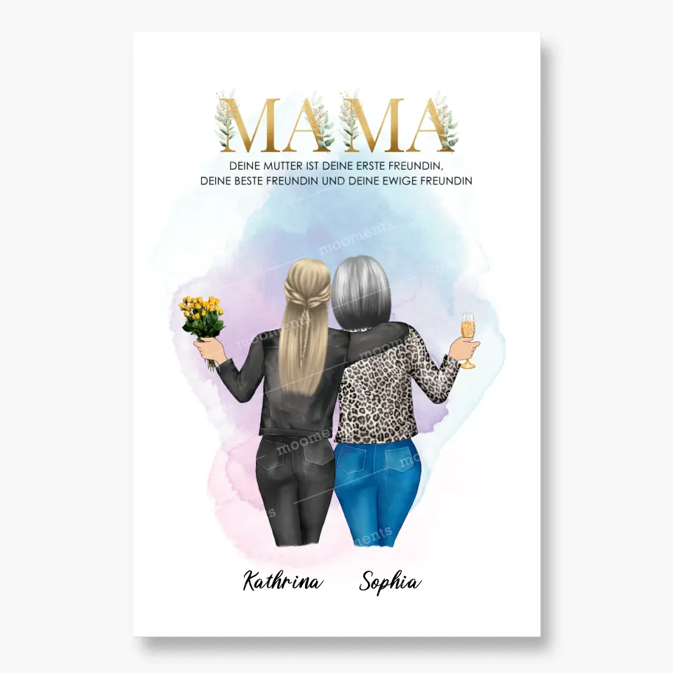Personalisiertes Geschenk für Mama - Alu-Dibond