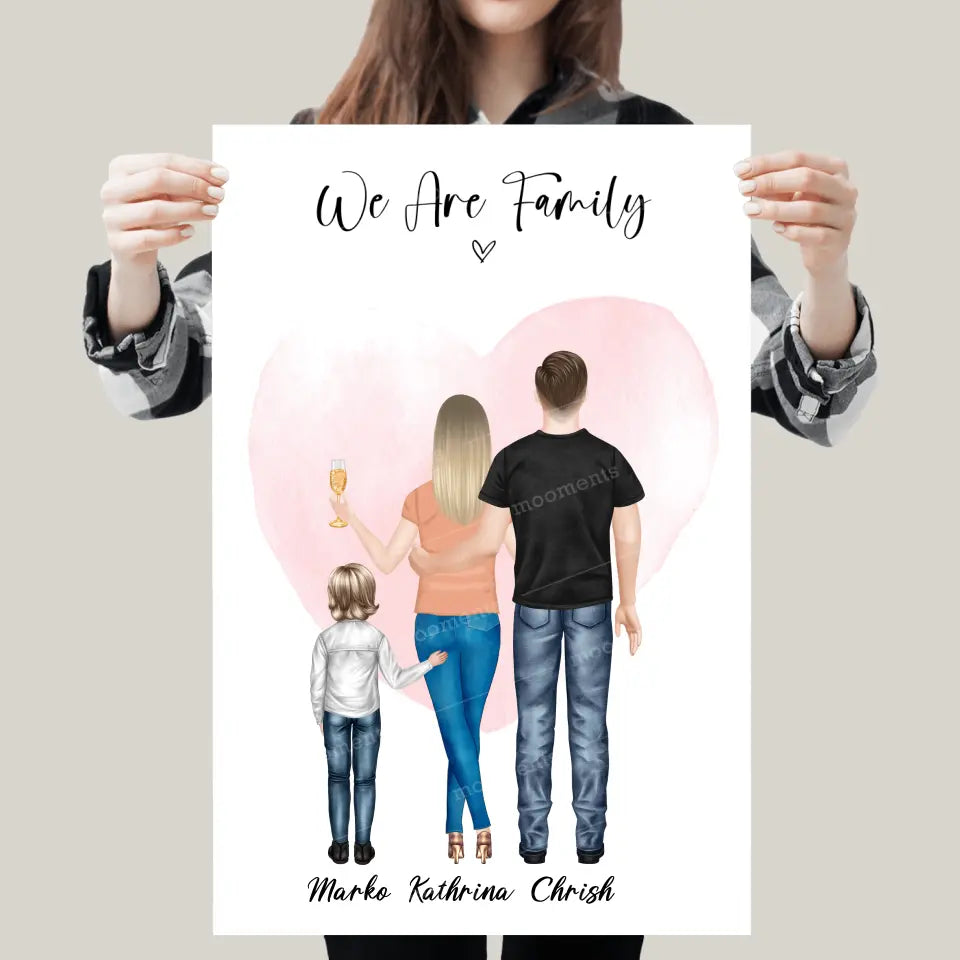 Wir sind Familie - personalisiertes Geschenk - Alu-Dibond
