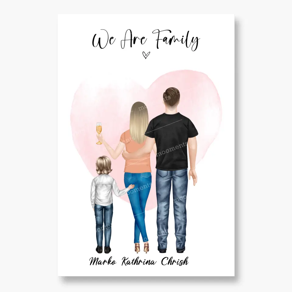 Wir sind Familie - personalisiertes Geschenk - Alu-Dibond