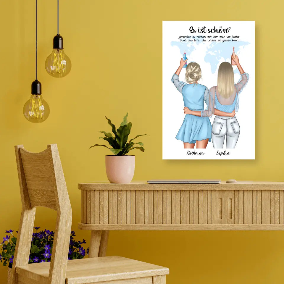 Geschenk Freundinnen für Ferngespräch - Alu-Dibond