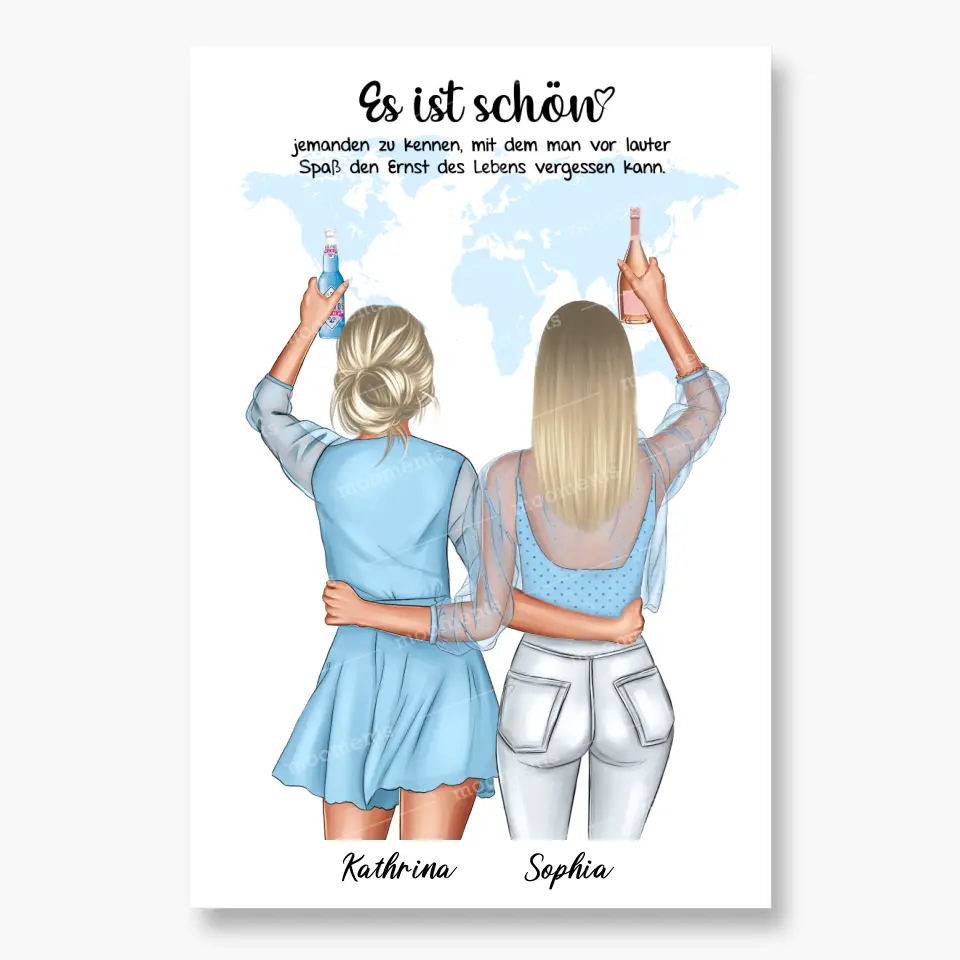 Geschenk Freundinnen für Ferngespräch - Alu-Dibond