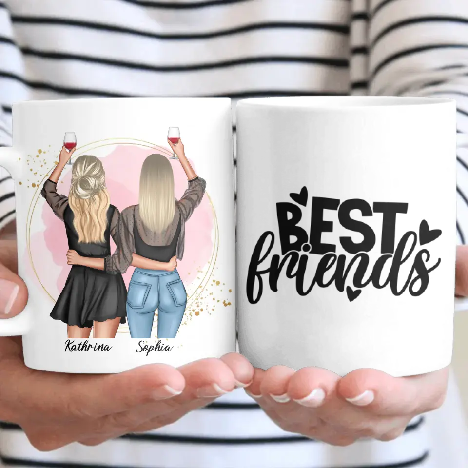 Geschenk Freundinnen - Herz Tassen