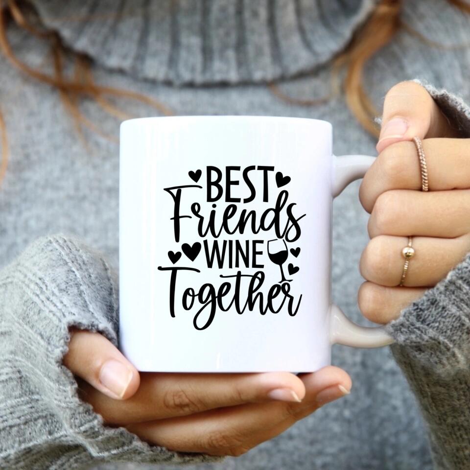 Weihnachtsfeier 2 Freundinnen Personalisiertes Geschenk - Herz Tassen
