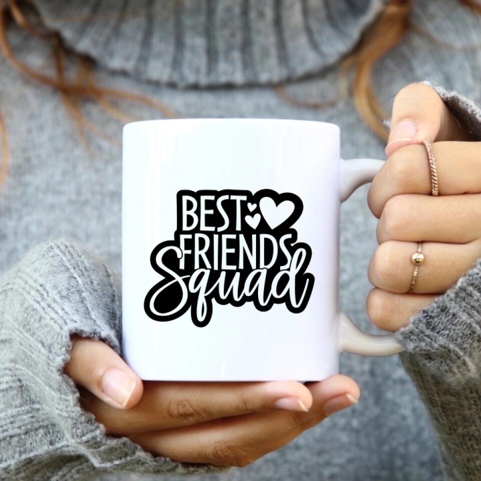 4 Freundinnen Bild Geschenk personalisiert - - Herz Tassen