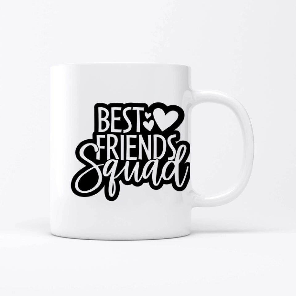 4 Freundinnen Bild Geschenk personalisiert - - Herz Tassen