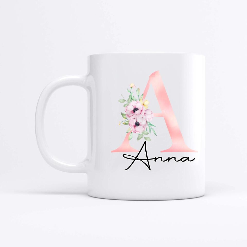 Geburt Buchstabe - Personalisiertes Herz Tassen