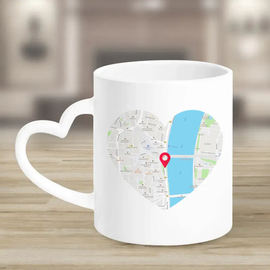 Deine Liebes-Karte ,,Wo alles begann" - Herz Tassen