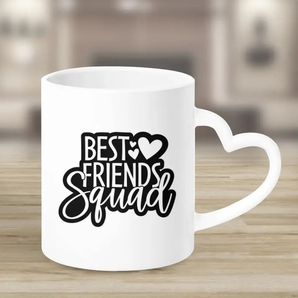 4 Freundinnen Bild Geschenk personalisiert - - Herz Tassen