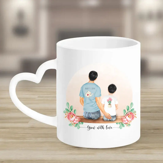 Vater und Sohn - Personalisiertes Geschenk - Herz Tassen
