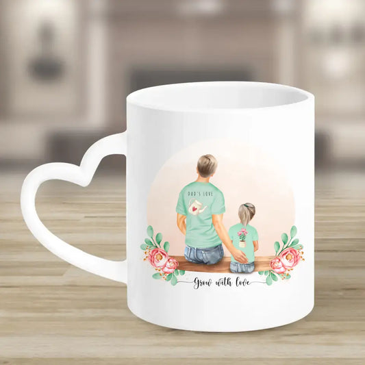 Vater und Tochter - Personalisiertes Geschenk - Herz Tassen