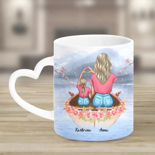 Mama and Tochter im Liebesboot - Herz Tassen