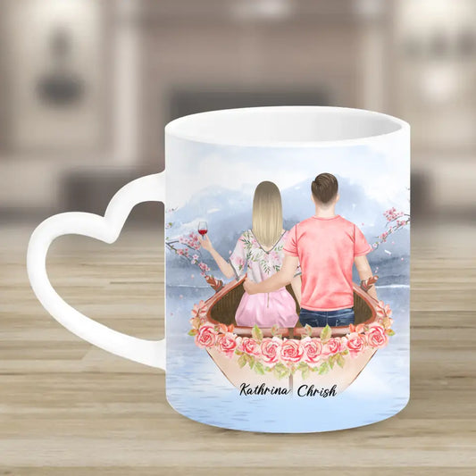 Pärchen im Liebesboot - Herz Tassen