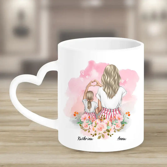 Mama ist die Beste - Blumen - Herz Tassen