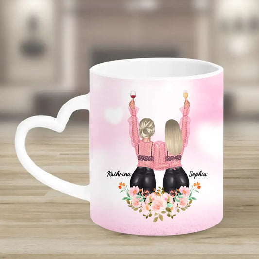 Geschenk für die beste Freundin Floral - Herz Tassen