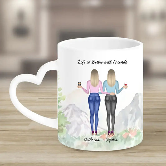 Geschenk für die beste Freundin - Herz Tassen