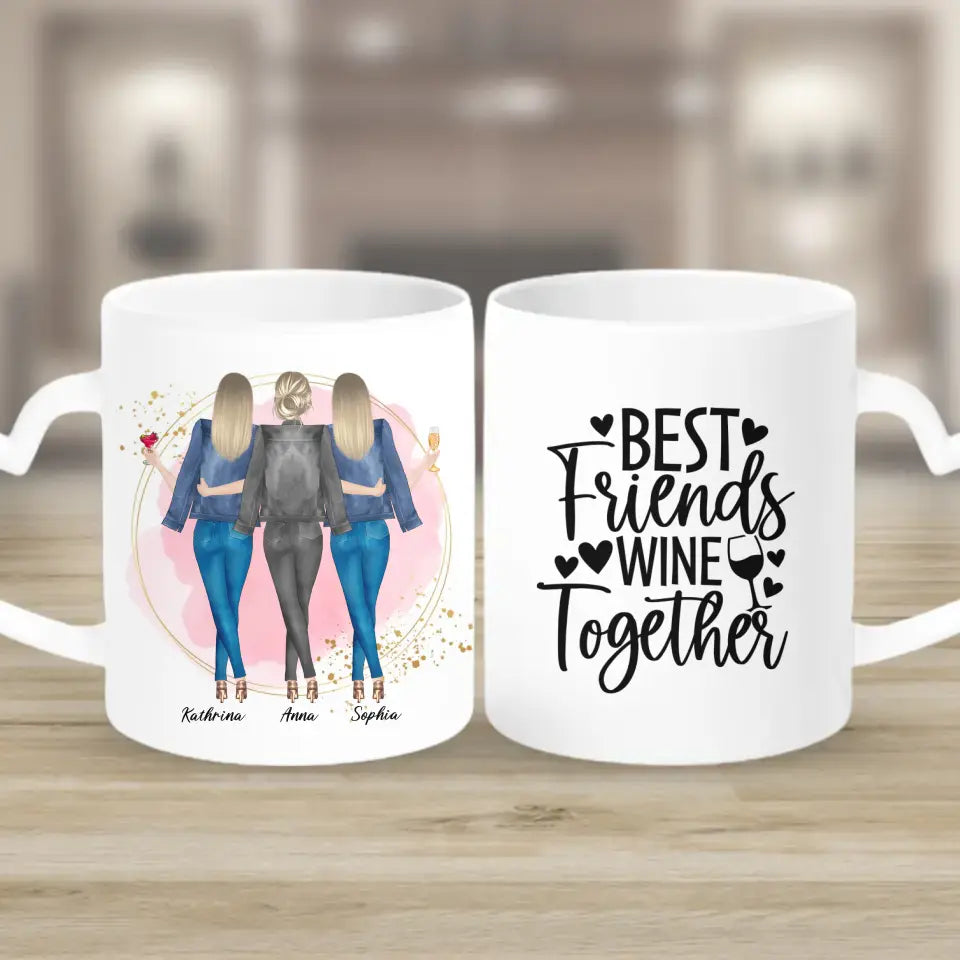 3 Freundinnen - individuelles Geschenk - Tassen