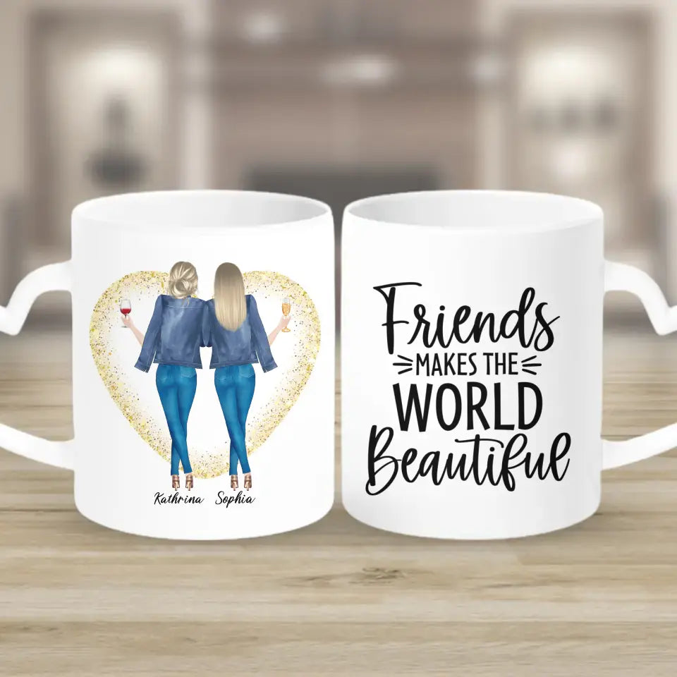 2 Freundinnen - individuelles Geschenk - Tassen