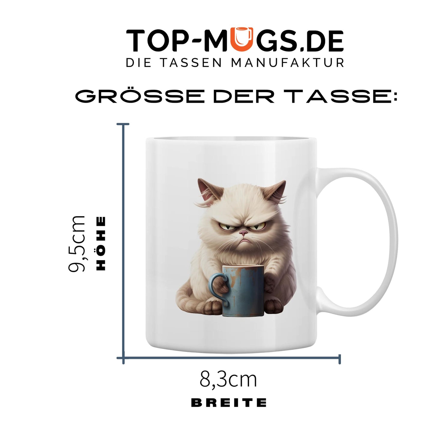 Spruchtasse - White Grumpy Cat II