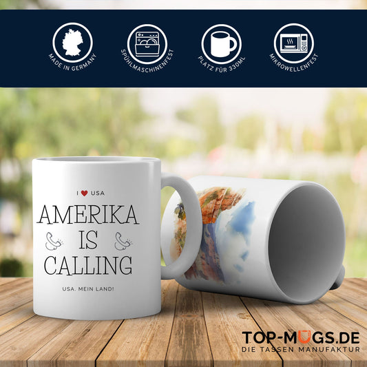 Spruchtasse - Amerika is calling ll