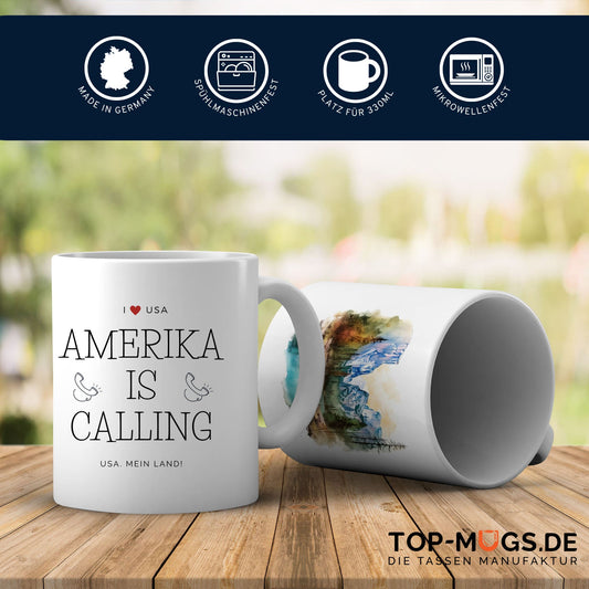 Spruchtasse - Amerika is calling lll