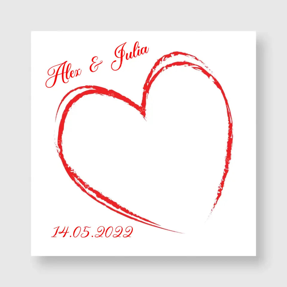 Herz - Personalisierte Fingerabdruck - Poster