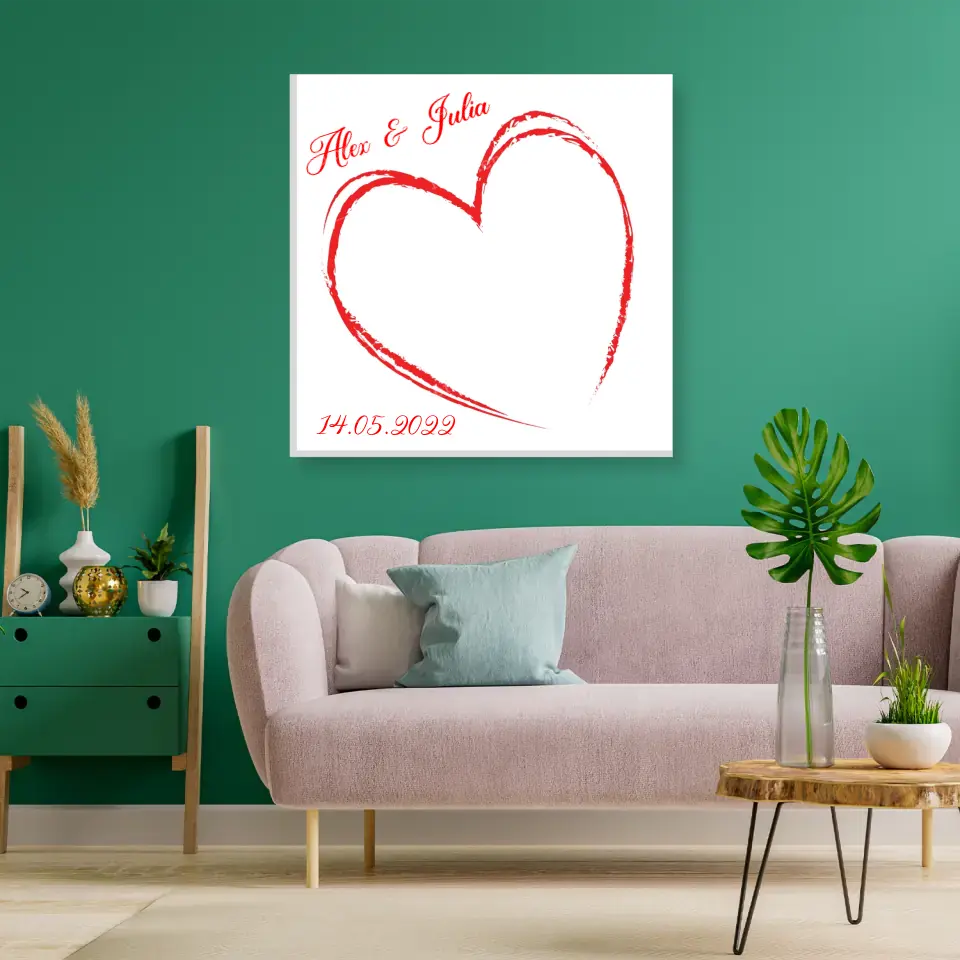 Herz - Personalisierte Fingerabdruck - Leinwand