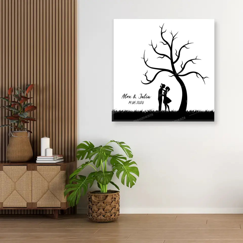 Der Hochzeitsbaum - Personalisierte Fingerabdruck - Poster