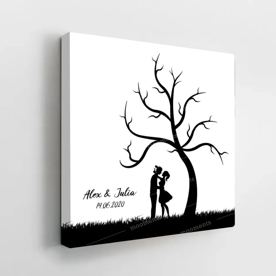 Der Hochzeitsbaum - Personalisierte Fingerabdruck - Poster