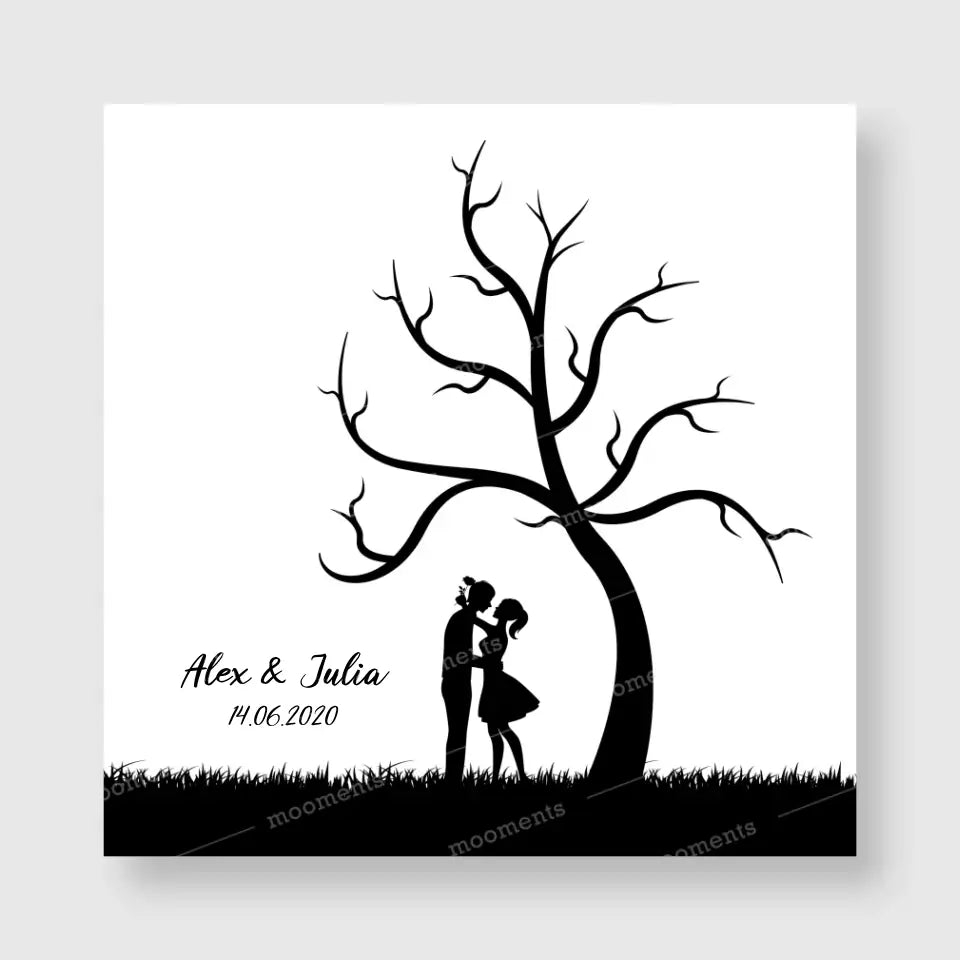 Der Hochzeitsbaum - Personalisierte Fingerabdruck - Poster
