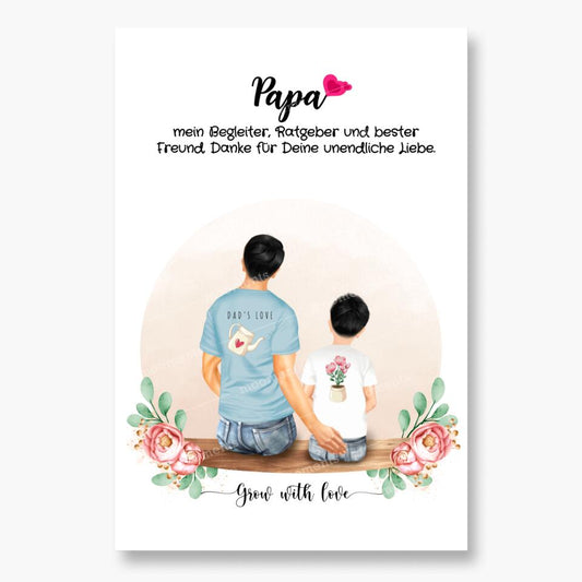 Vater und Sohn - Personalisiertes Geschenk - Poster