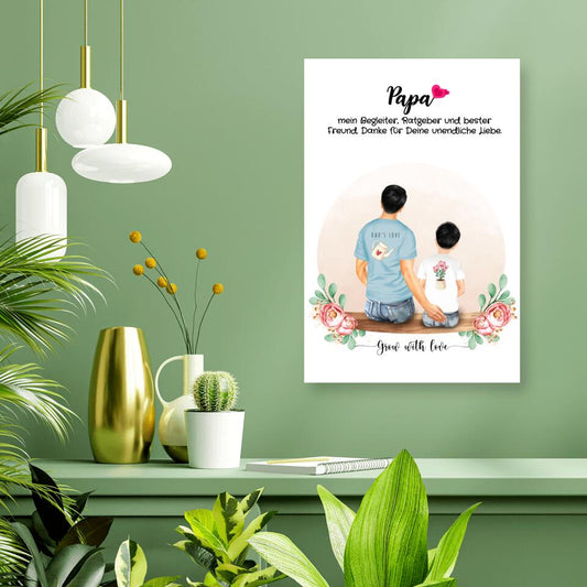 Vater und Sohn - Personalisiertes Geschenk - Poster