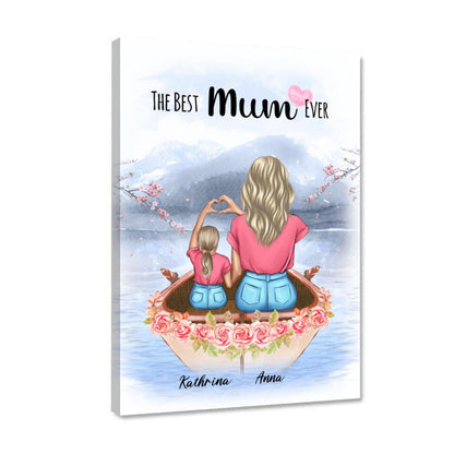 Mama and Tochter im Liebesboot - Leinwand